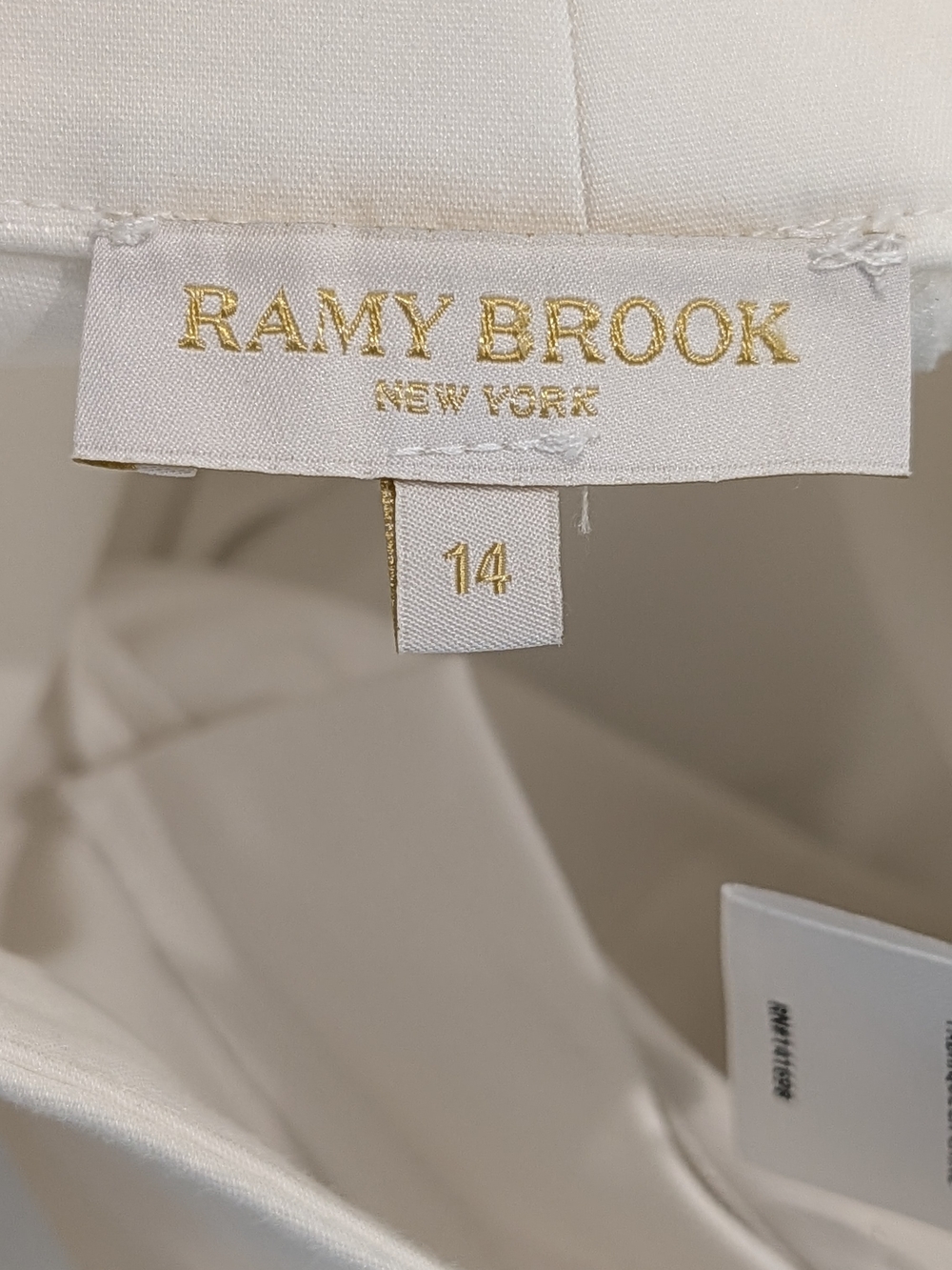 Ramy Brook White Wide-Leg Button-Front Chinos Size 14 - Picture 12 of 13